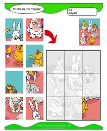 Puzzle Kes Yapıştır Çalışma Sayfaları
